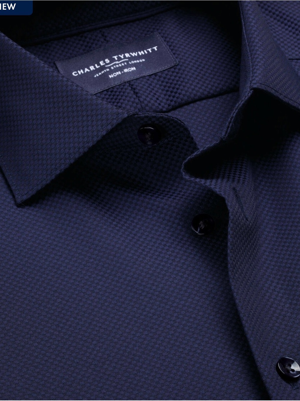 Charles Tyrwhitt Dark Navy Textured Dress Shirt